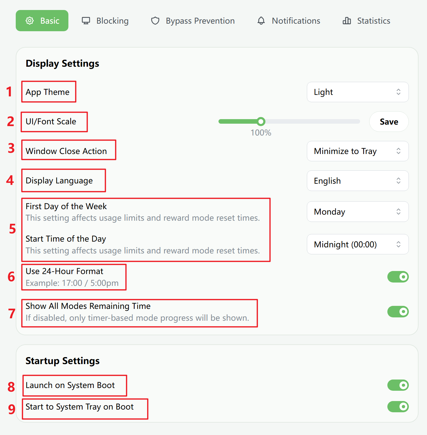 Basic Settings screenshot