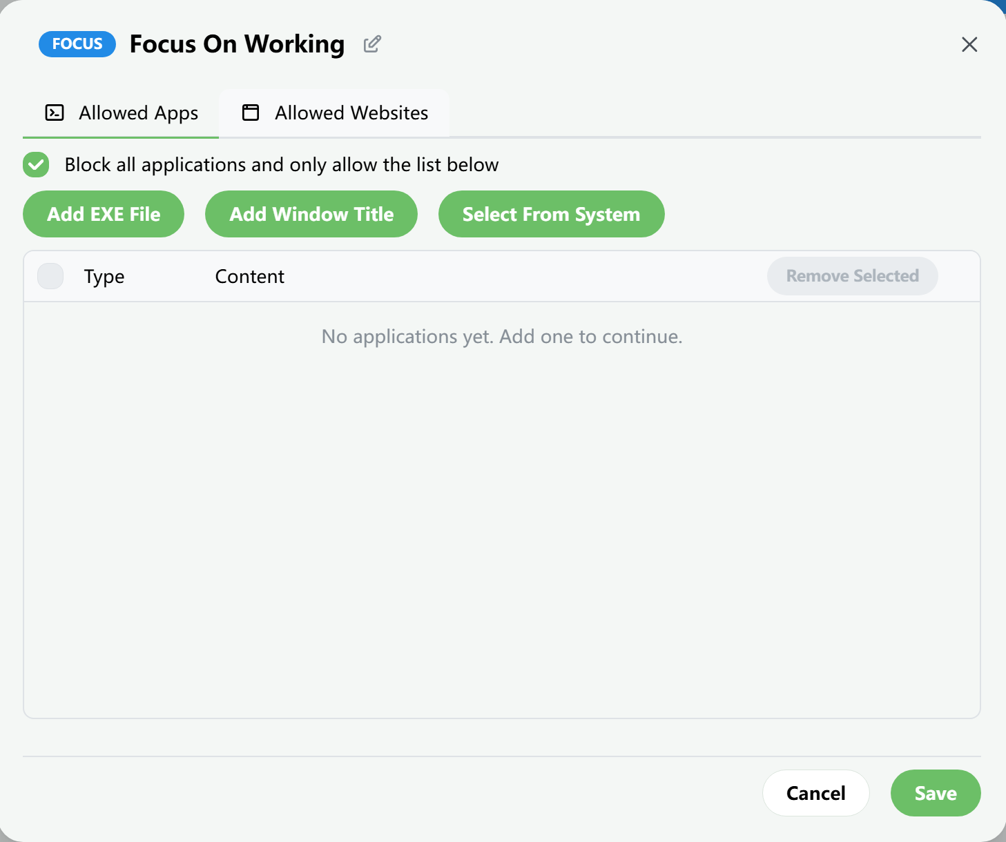 Deep Focus screen